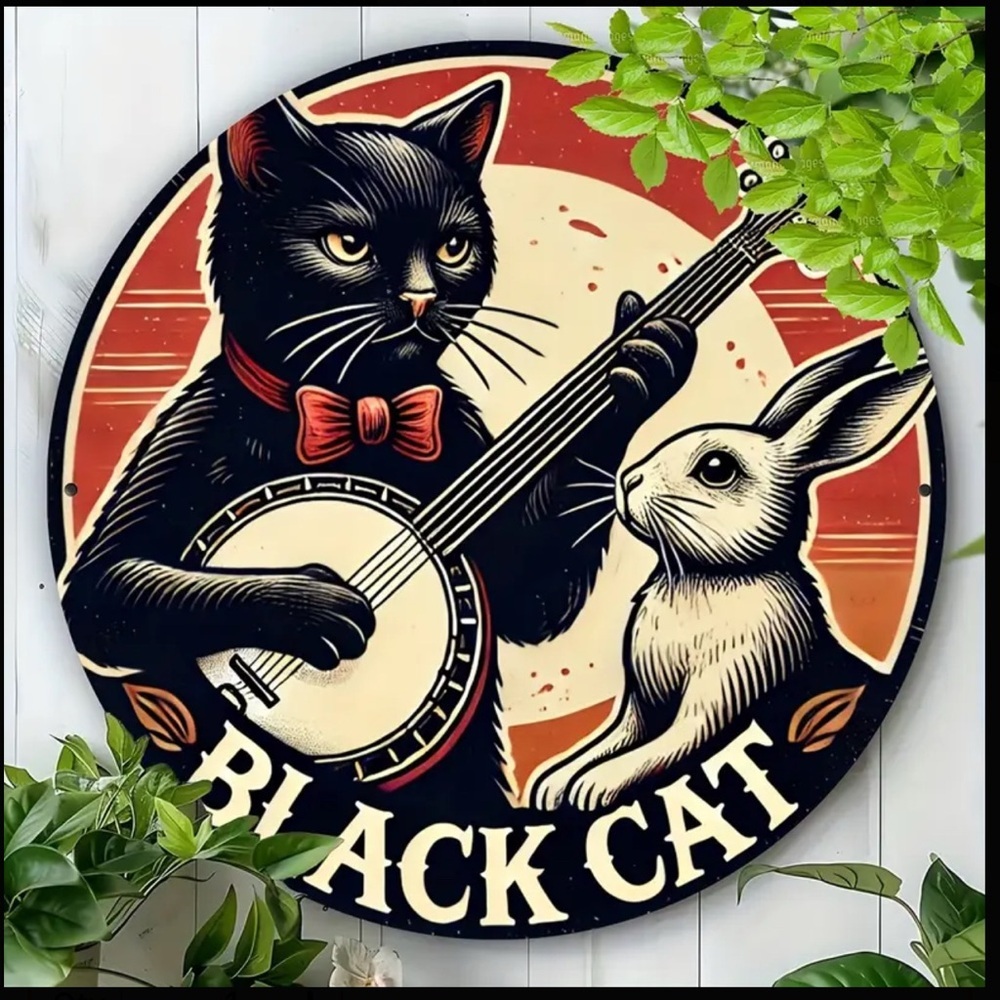 Decorative Sign with Red and Black Design - Picture 3 of 6